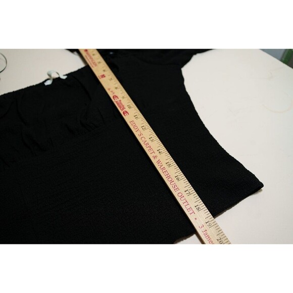 ASTR the label Ruched Textured Puff Sleeve Square Neck Top babydoll cropped - Picture 8 of 8